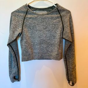 Pink Victoria Secret Workout long sleeve cropped top